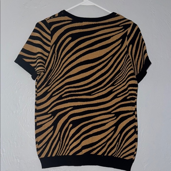 Jessica London Black and Gold Zebra Pattern Top 93 - Picture 6 of 8